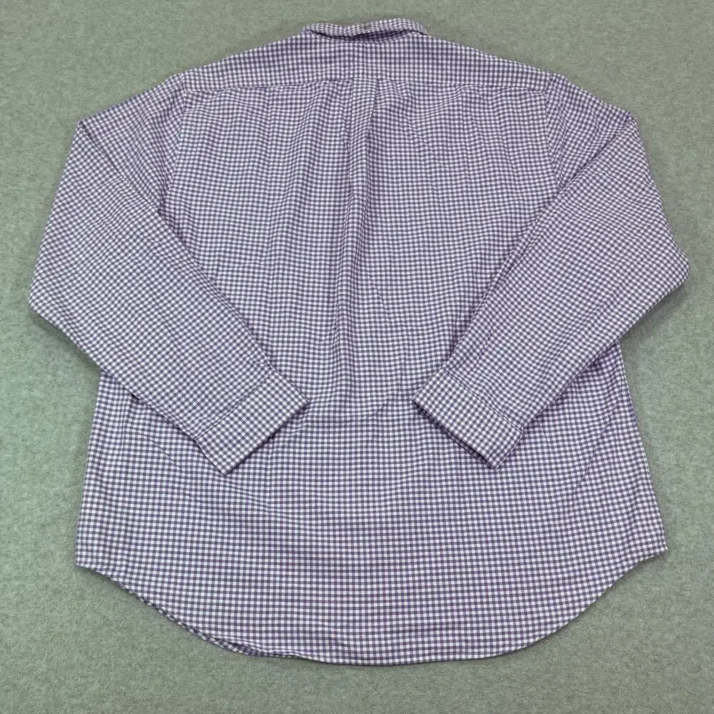 Polo Ralph Lauren Classic Fit Gingham Oxford Shirt Mens XXL Purple White NWT